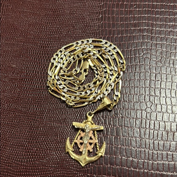 Guess Gold Anchor Pendant Necklace - Picture 2 of 3